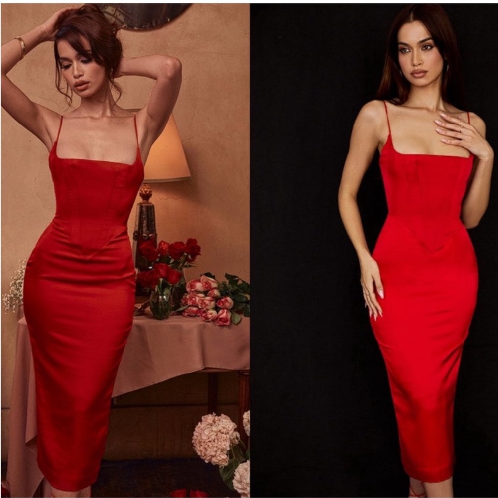 House of CB Striking Red Midi Dress